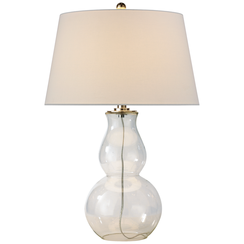 Olympia Bottom Gourd Table Lamp-Visual Comfort-VISUAL-SL 3811CG-L-Table LampsClear Glass-Linen Shade-3-France and Son