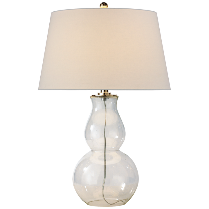 Olympia Bottom Gourd Table Lamp-Visual Comfort-VISUAL-SL 3811CG-L-Table LampsClear Glass-Linen Shade-3-France and Son