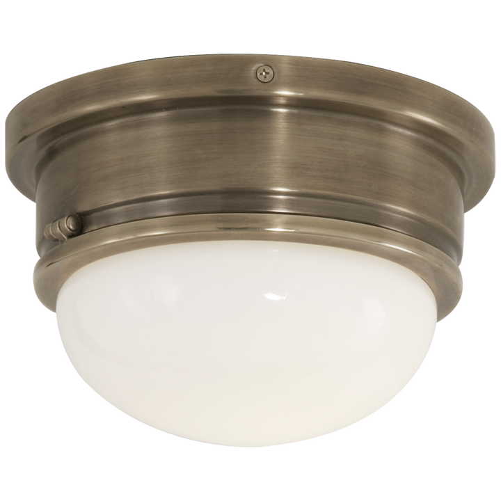 Marry Medium Flush Mount-Visual Comfort-VISUAL-SL 4001AN-WG-Flush MountsAntique Nickel-White Glass-1-France and Son