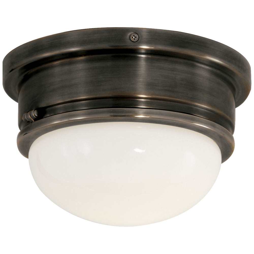 Marry Medium Flush Mount-Visual Comfort-VISUAL-SL 4001BZ-WG-Flush MountsBronze-White Glass-2-France and Son