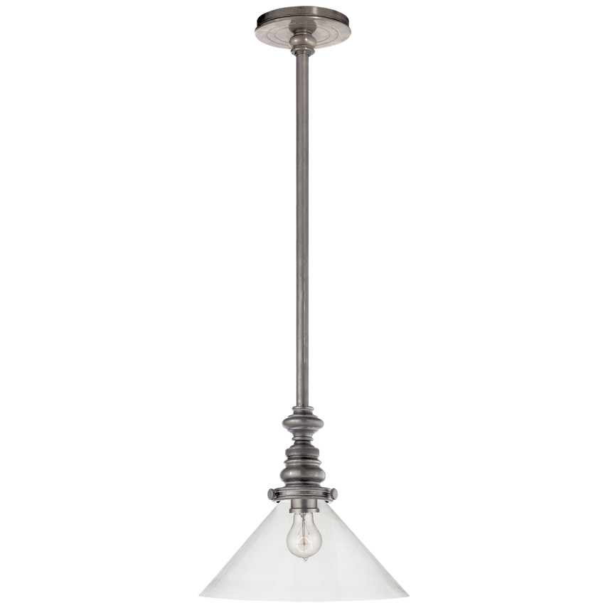 Bolt Pendant I-Visual Comfort-VISUAL-SL 5125AN-CG1-PendantsAntique Nickel-Clear Glass Slant Shade-1-France and Son