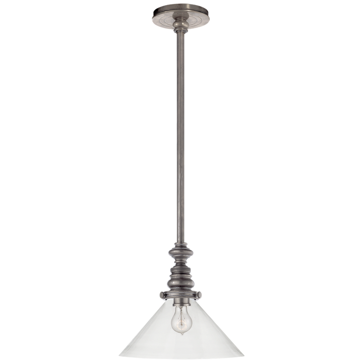 Bolt Pendant I-Visual Comfort-VISUAL-SL 5125AN-CG1-PendantsAntique Nickel-Clear Glass Slant Shade-1-France and Son