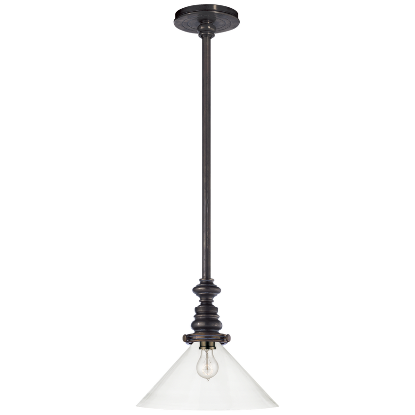 Bolt Pendant I-Visual Comfort-VISUAL-SL 5125BZ-CG1-PendantsBronze-Clear Glass Slant Shade-3-France and Son