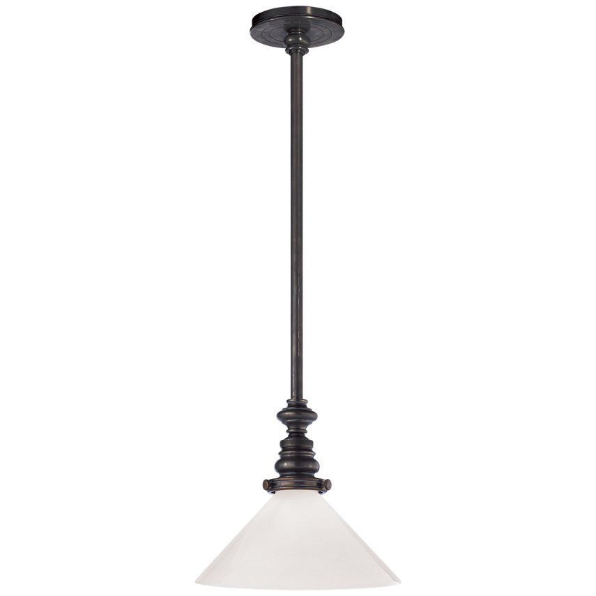 Bolt Pendant I-Visual Comfort-VISUAL-SL 5125BZ-WG1-PendantsBronze-White Glass Slant Shade-4-France and Son