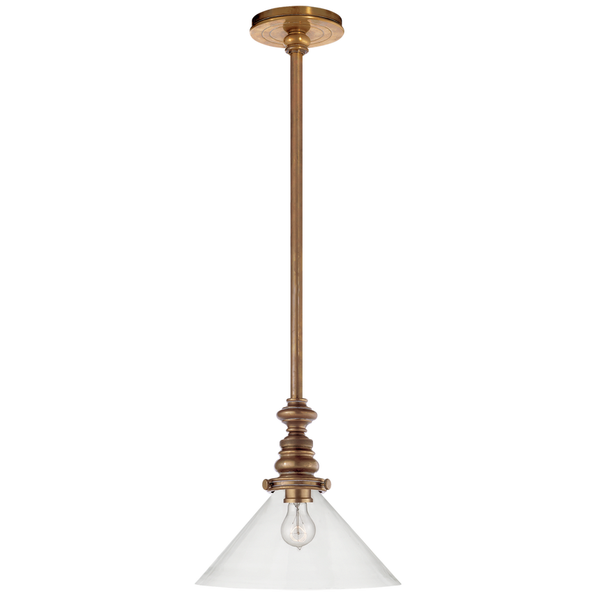 Bolt Pendant I-Visual Comfort-VISUAL-SL 5125HAB-CG1-PendantsHand-Rubbed Antique Brass-Clear Glass Slant Shade-5-France and Son