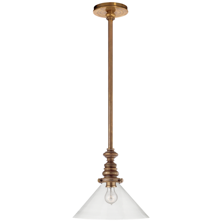 Bolt Pendant I-Visual Comfort-VISUAL-SL 5125HAB-CG1-PendantsHand-Rubbed Antique Brass-Clear Glass Slant Shade-5-France and Son