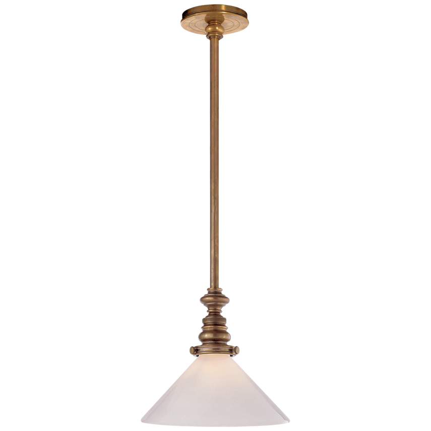 Bolt Pendant I-Visual Comfort-VISUAL-SL 5125HAB-WG1-PendantsHand-Rubbed Antique Brass-White Glass Slant Shade-6-France and Son