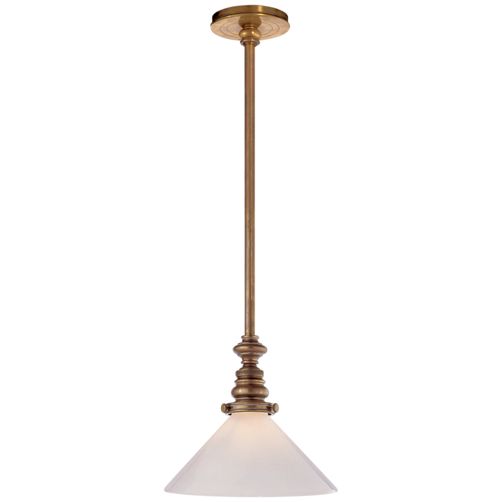 Bolt Pendant I-Visual Comfort-VISUAL-SL 5125HAB-WG1-PendantsHand-Rubbed Antique Brass-White Glass Slant Shade-6-France and Son