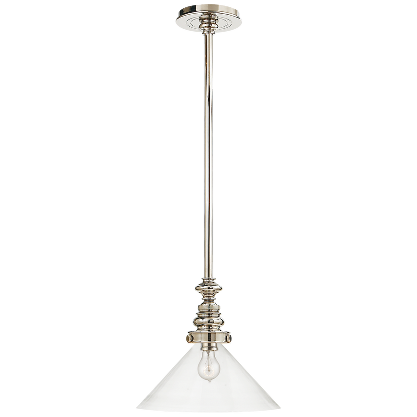 Bolt Pendant I-Visual Comfort-VISUAL-SL 5125PN-CG1-PendantsPolished Nickel-Clear Glass Slant Shade-7-France and Son