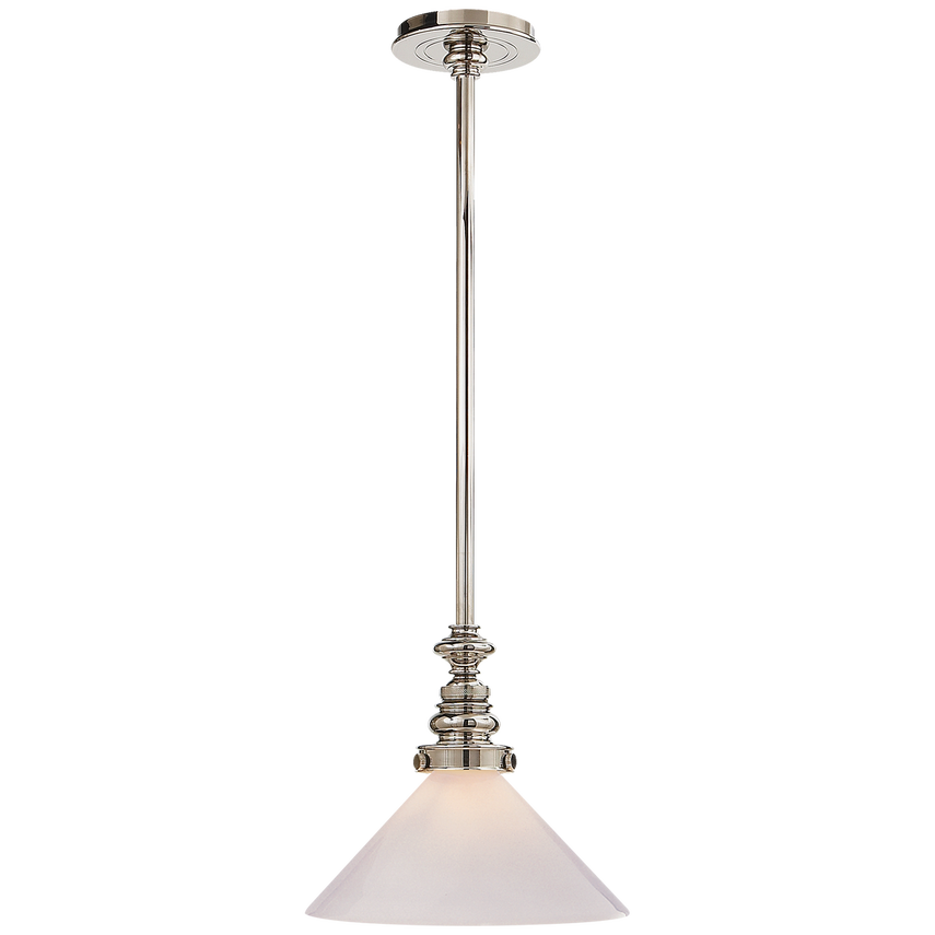 Bolt Pendant I-Visual Comfort-VISUAL-SL 5125PN-WG1-PendantsPolished Nickel-White Glass Slant Shade-8-France and Son