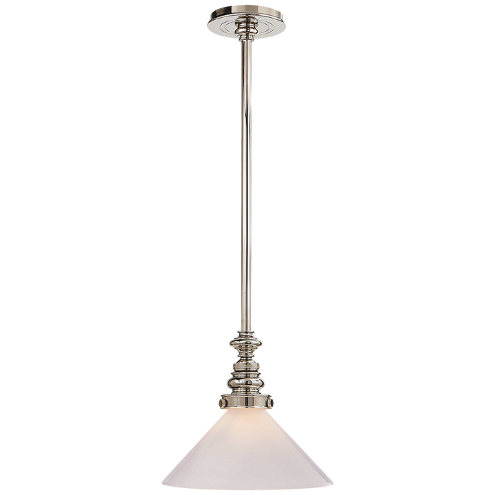 Bolt Pendant I-Visual Comfort-VISUAL-SL 5125PN-WG1-PendantsPolished Nickel-White Glass Slant Shade-8-France and Son