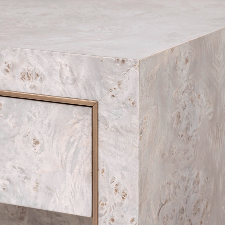 Sloane 1-Drawer Side Table, Light Gray Burl
