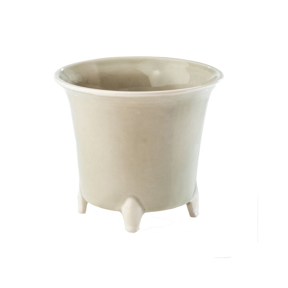Indoor Planters Cachepot, Gray with White, Small Set of 2