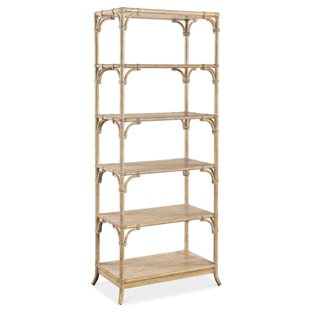 Bookcases & Etageres Solace Pole Rattan Bookcase - Light Wood