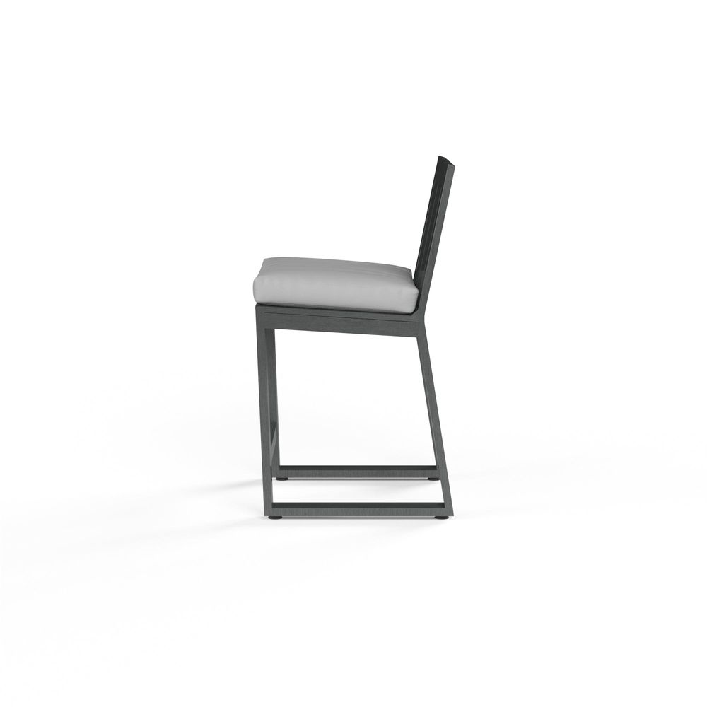 Outdoor Bar Stools Redondo Barstool in Cast Silver, No Welt