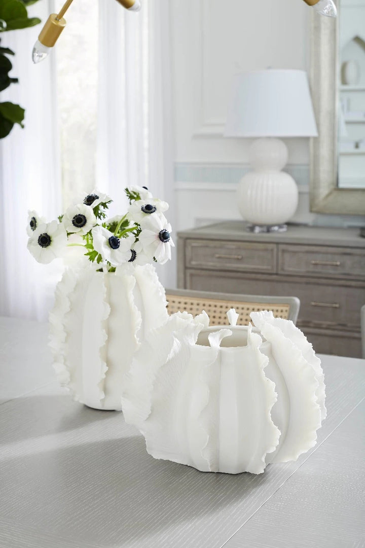 Spring Flower Low Vase, Blanc de Chine