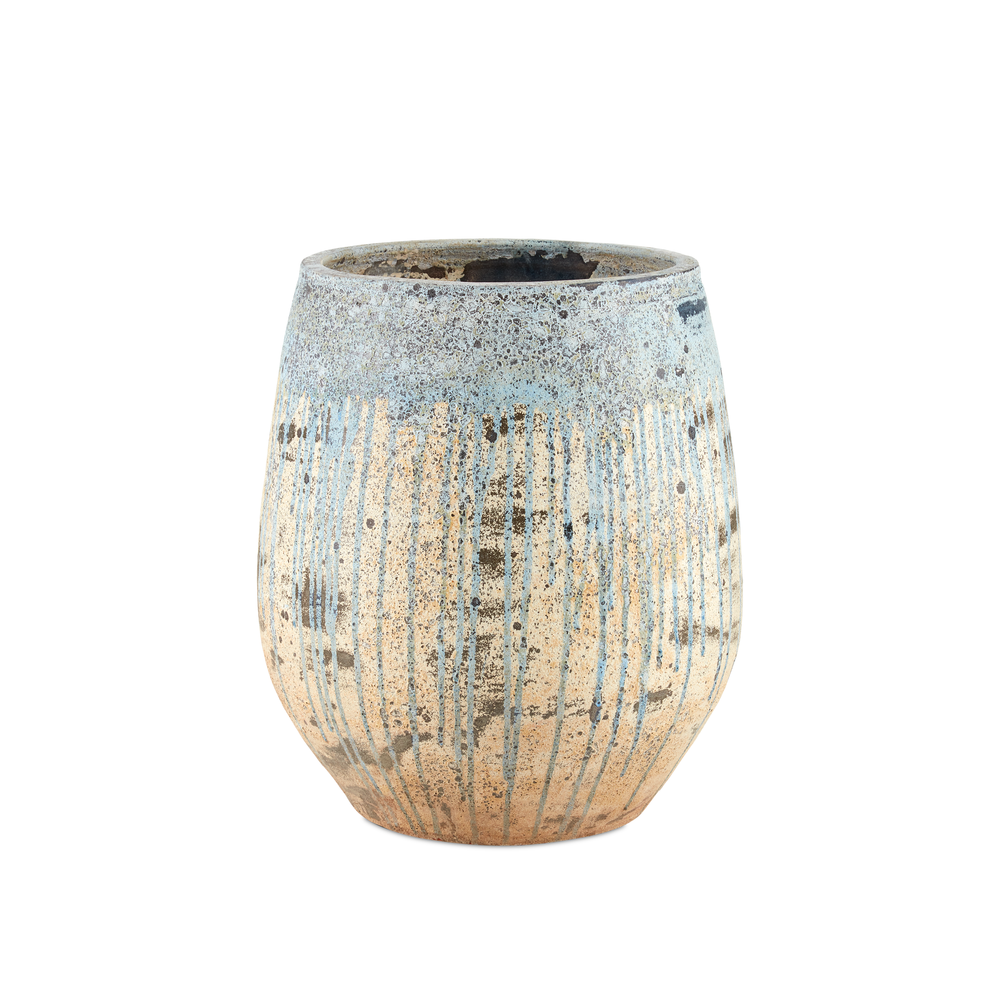 Outdoor Planters Sicilia Medium Antique Blue Drip Planter