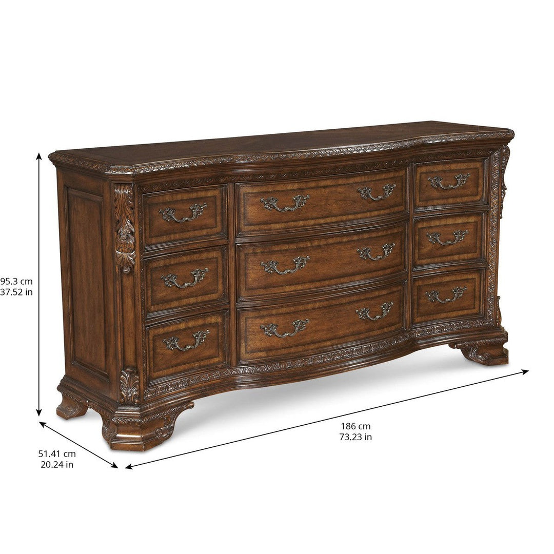 Old World Drawer Dresser - Brown