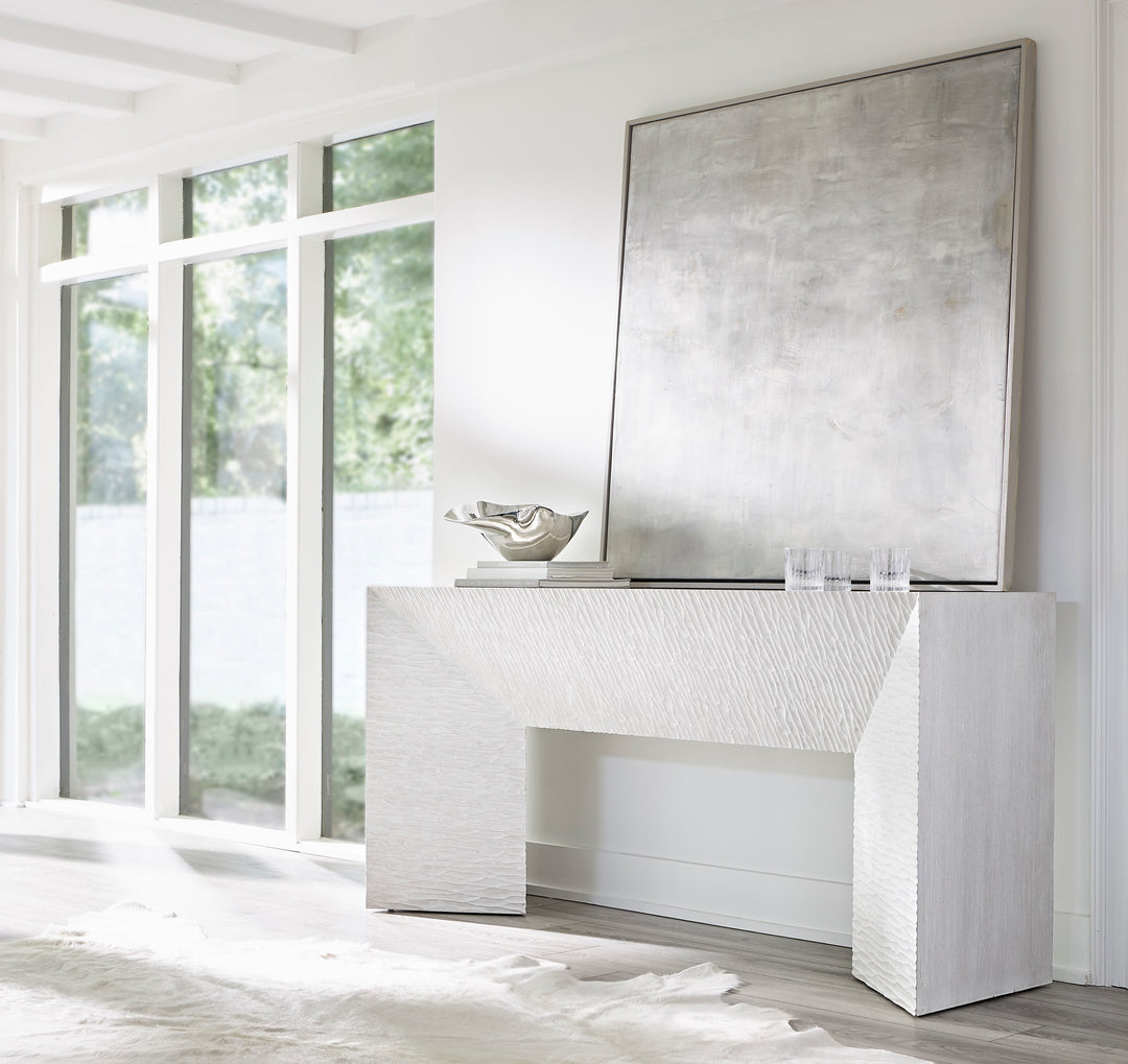 Solaria Console Table with 2 Wooden Pedestal Bases