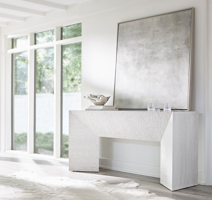 Solaria Console Table with 2 Wooden Pedestal Bases