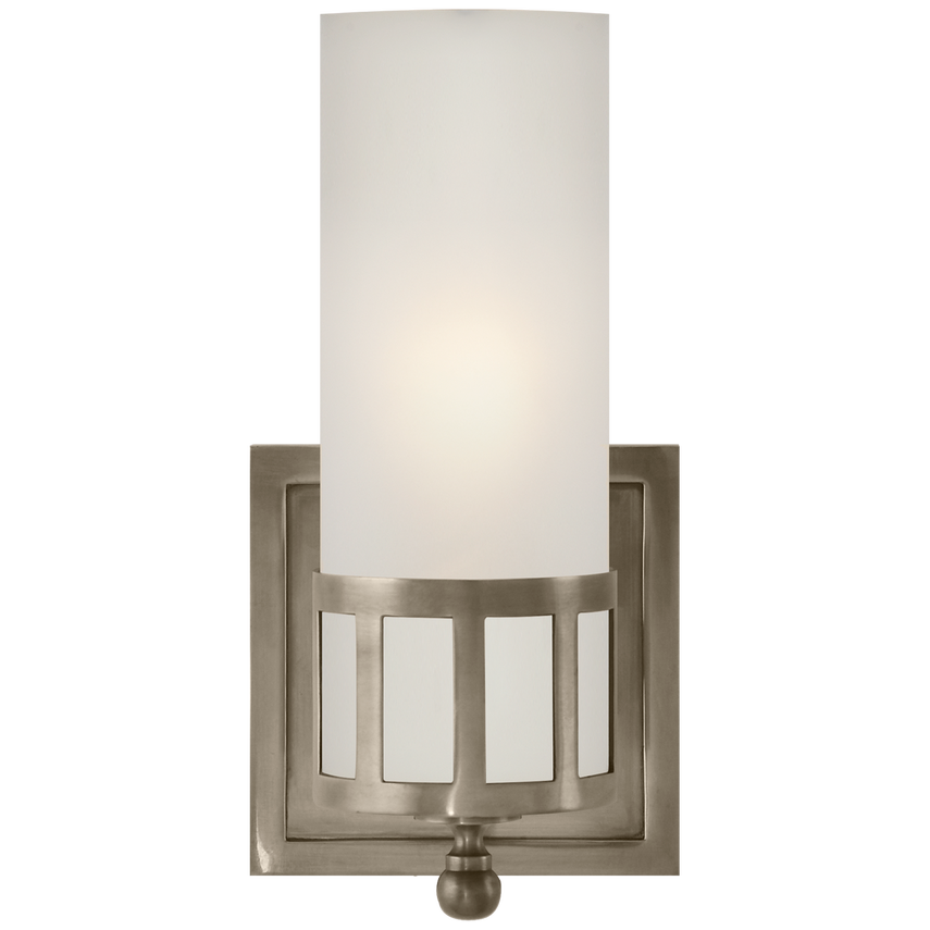 Oriana Single Sconce-Visual Comfort-VISUAL-SS 2011AN-FG-Wall LightingAntique Nickel-Frosted Glass-1-France and Son