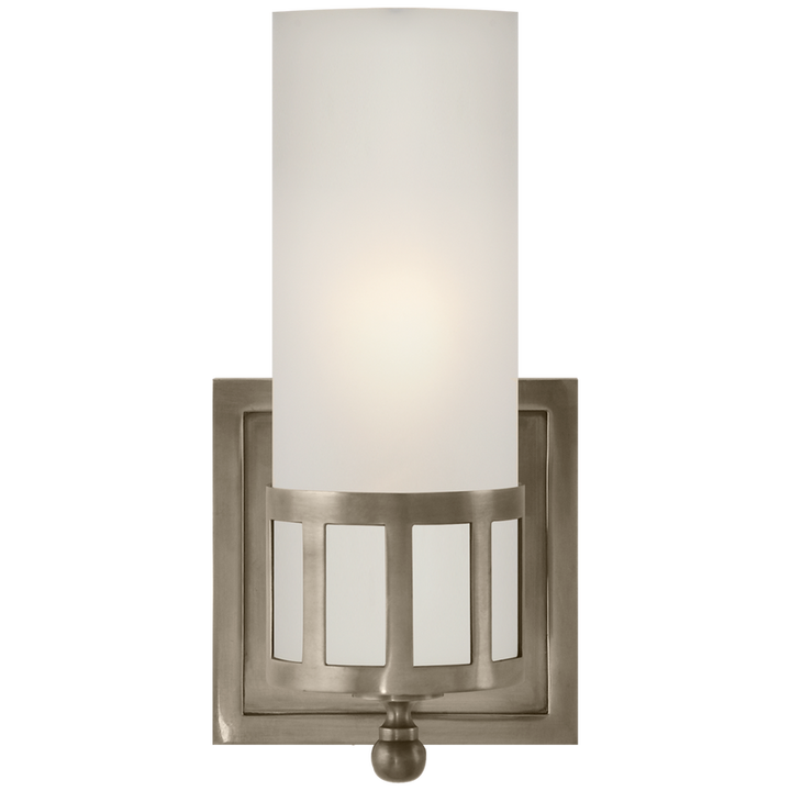 Oriana Single Sconce-Visual Comfort-VISUAL-SS 2011AN-FG-Wall LightingAntique Nickel-Frosted Glass-1-France and Son