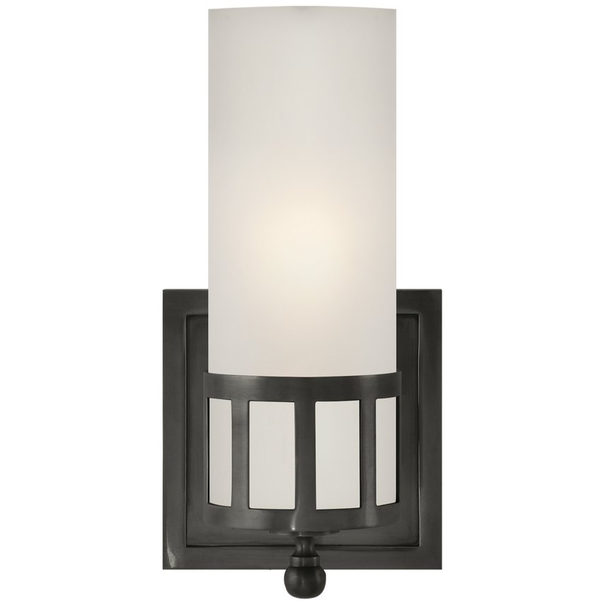 Oriana Single Sconce-Visual Comfort-VISUAL-SS 2011BZ-FG-Wall LightingBronze-Frosted Glass-2-France and Son