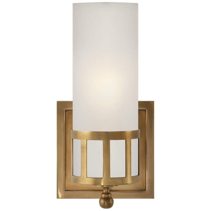 Oriana Single Sconce-Visual Comfort-VISUAL-SS 2011HAB-FG-Wall LightingHand-Rubbed Antique Brass-Frosted Glass-4-France and Son