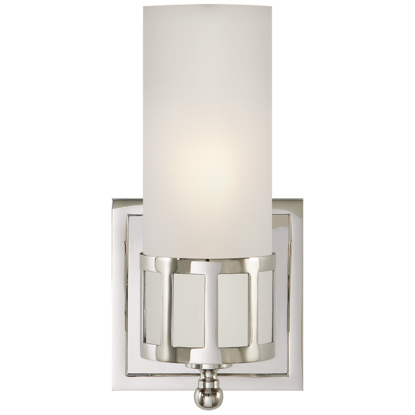 Oriana Single Sconce-Visual Comfort-VISUAL-SS 2011PN-FG-Wall LightingPolished Nickel-Frosted Glass-5-France and Son