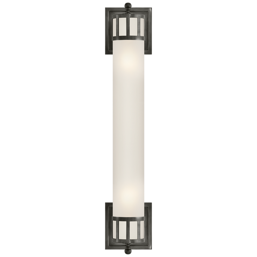 Owork Long Sconce-Visual Comfort-VISUAL-SS 2014BZ-FG-Wall LightingBronze/Frosted Glass-2-France and Son