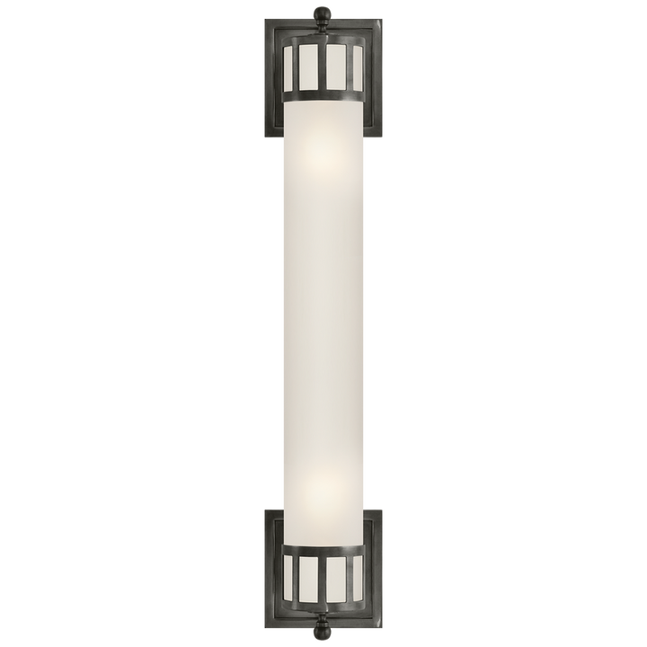 Owork Long Sconce-Visual Comfort-VISUAL-SS 2014BZ-FG-Wall LightingBronze/Frosted Glass-2-France and Son