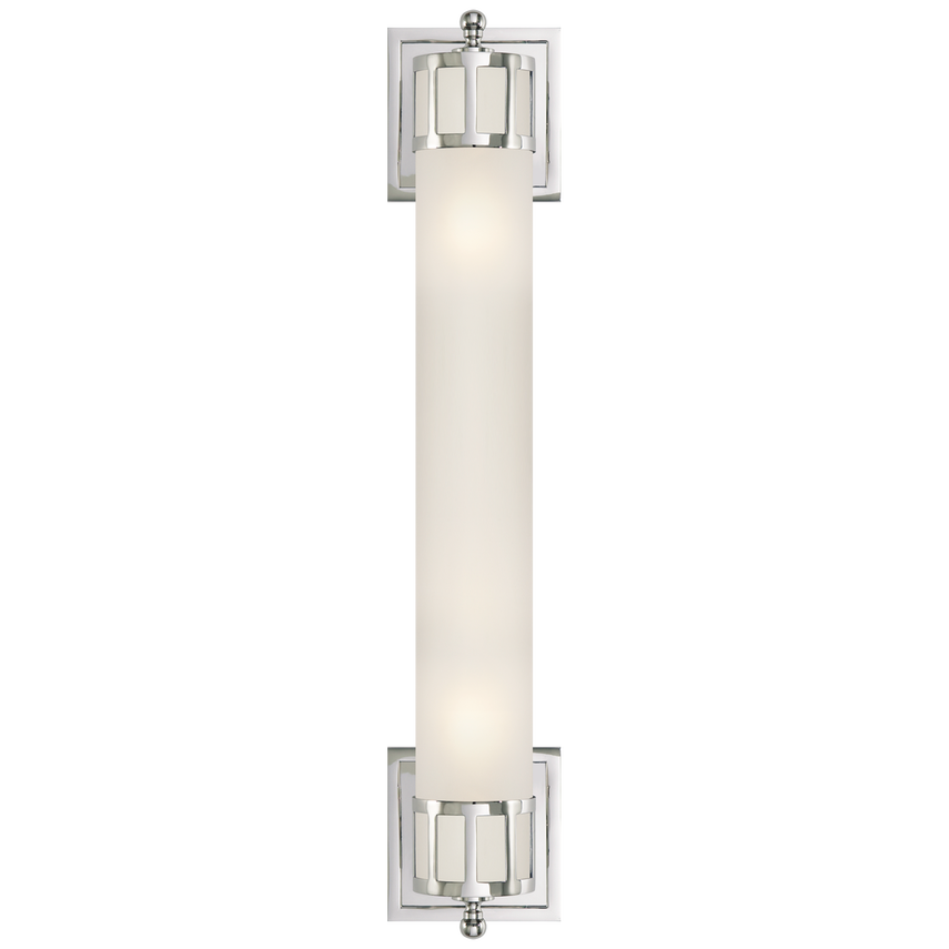 Owork Long Sconce-Visual Comfort-VISUAL-SS 2014CH-FG-Wall LightingChrome/Frosted Glass-3-France and Son