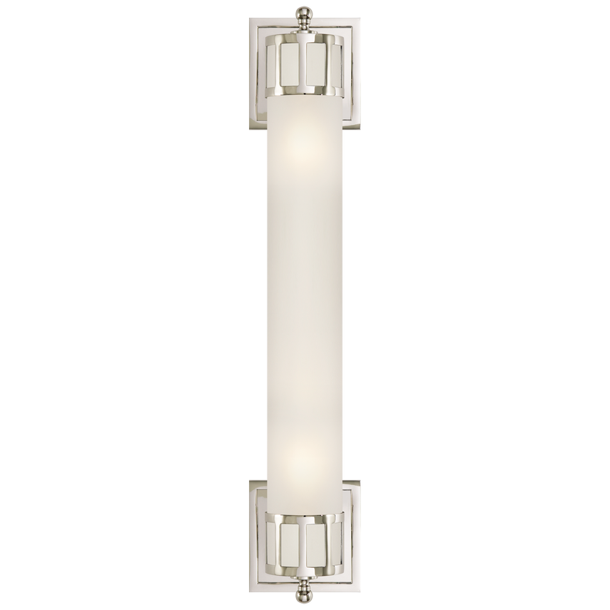 Owork Long Sconce-Visual Comfort-VISUAL-SS 2014PN-FG-Wall LightingPolished Nickel/Frosted Glass-5-France and Son