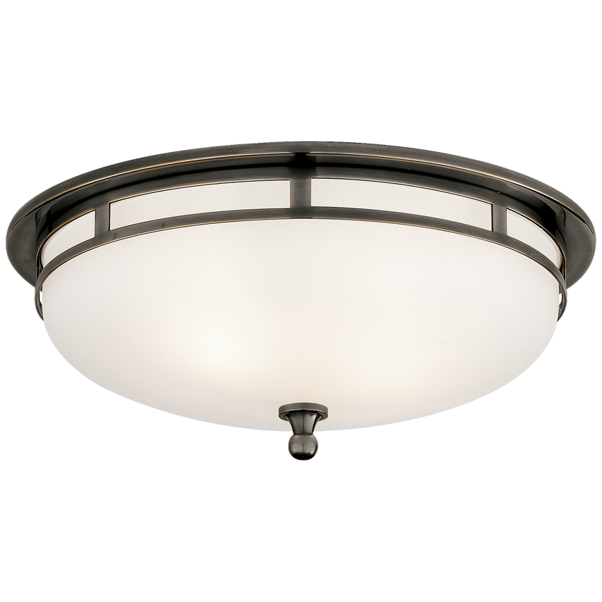 Oriana Flush Mount - Large-Visual Comfort-VISUAL-SS 4011BZ-FG-Flush MountsBronze-Frosted Glass-2-France and Son