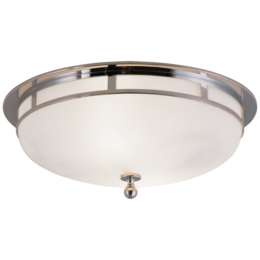 Oriana Flush Mount - Large-Visual Comfort-VISUAL-SS 4011CH-FG-Flush MountsChrome-Frosted Glass-3-France and Son