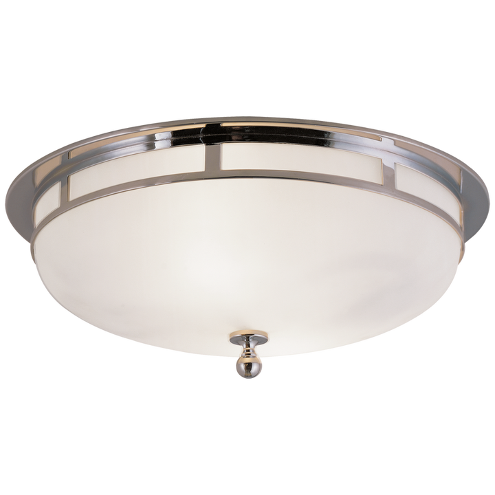 Oriana Flush Mount - Large-Visual Comfort-VISUAL-SS 4011CH-FG-Flush MountsChrome-Frosted Glass-3-France and Son