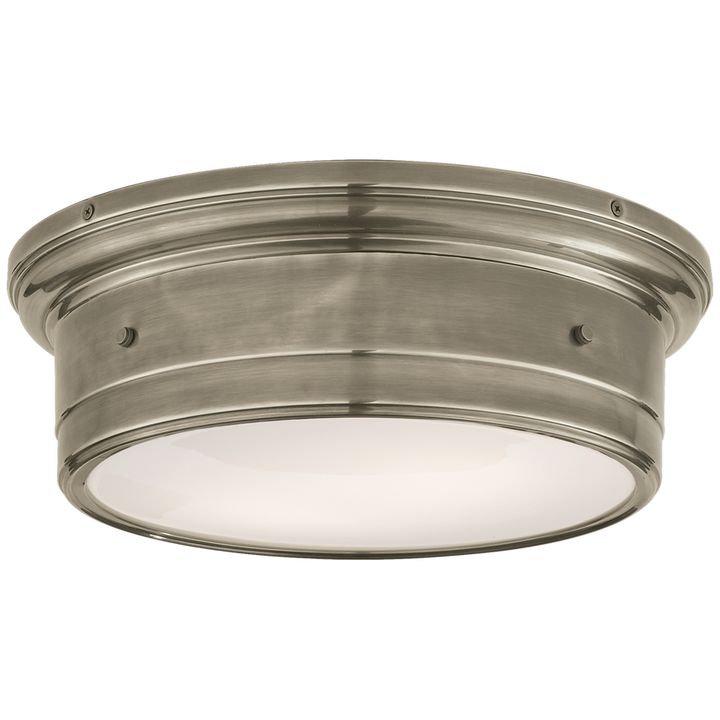 Sena Large Flush Mount-Visual Comfort-VISUAL-SS 4016AN-WG-Flush MountsAntique Nickel-White Glass-1-France and Son