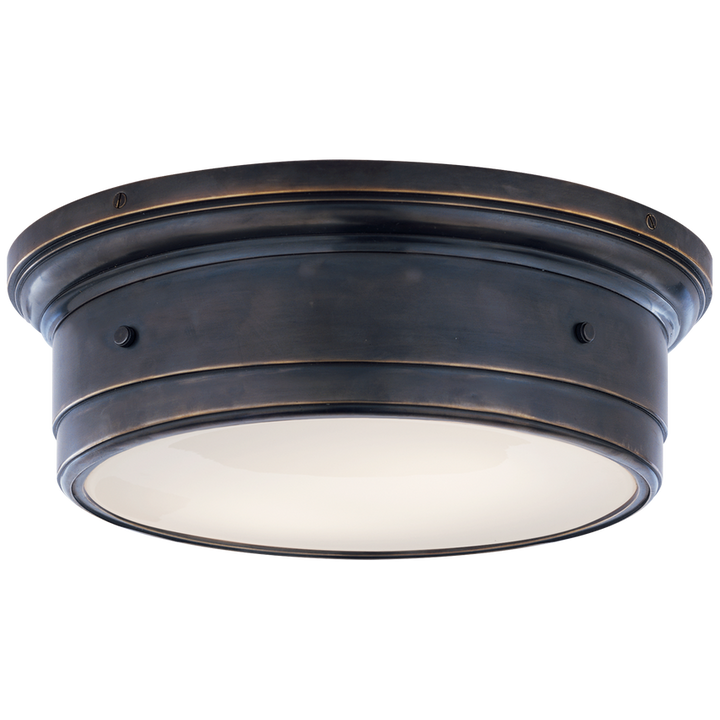 Sena Large Flush Mount-Visual Comfort-VISUAL-SS 4016BZ-WG-Flush MountsBronze-White Glass-2-France and Son