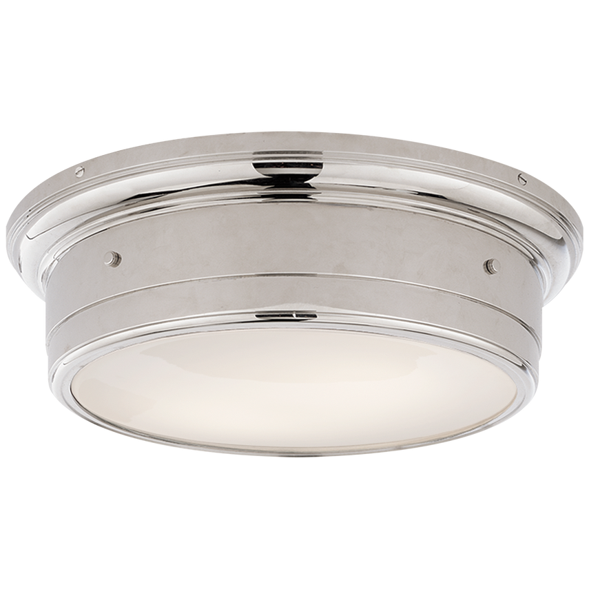 Sena Large Flush Mount-Visual Comfort-VISUAL-SS 4016CH-WG-Flush MountsChrome-White Glass-3-France and Son