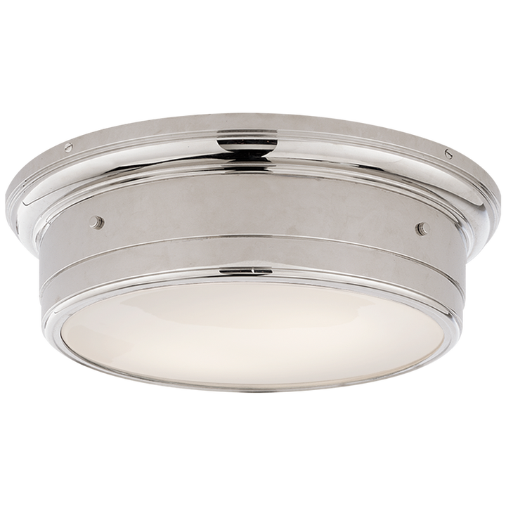 Sena Large Flush Mount-Visual Comfort-VISUAL-SS 4016CH-WG-Flush MountsChrome-White Glass-3-France and Son