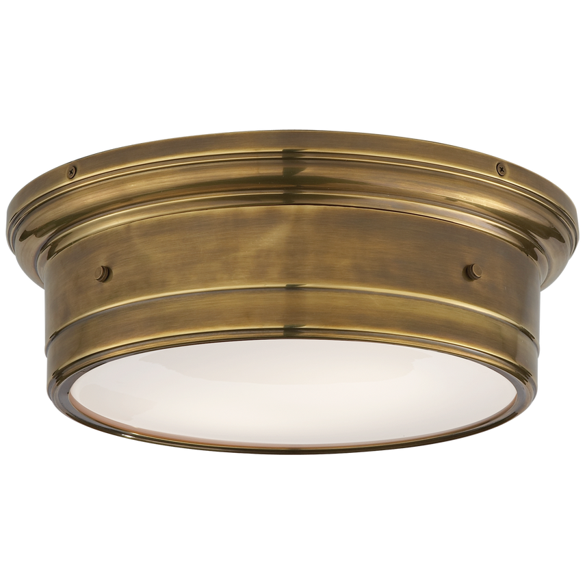 Sena Large Flush Mount-Visual Comfort-VISUAL-SS 4016HAB-WG-Flush MountsHand-Rubbed Antique Brass-White Glass-4-France and Son