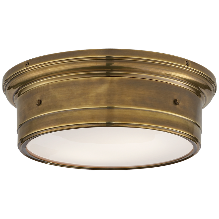 Sena Large Flush Mount-Visual Comfort-VISUAL-SS 4016HAB-WG-Flush MountsHand-Rubbed Antique Brass-White Glass-4-France and Son