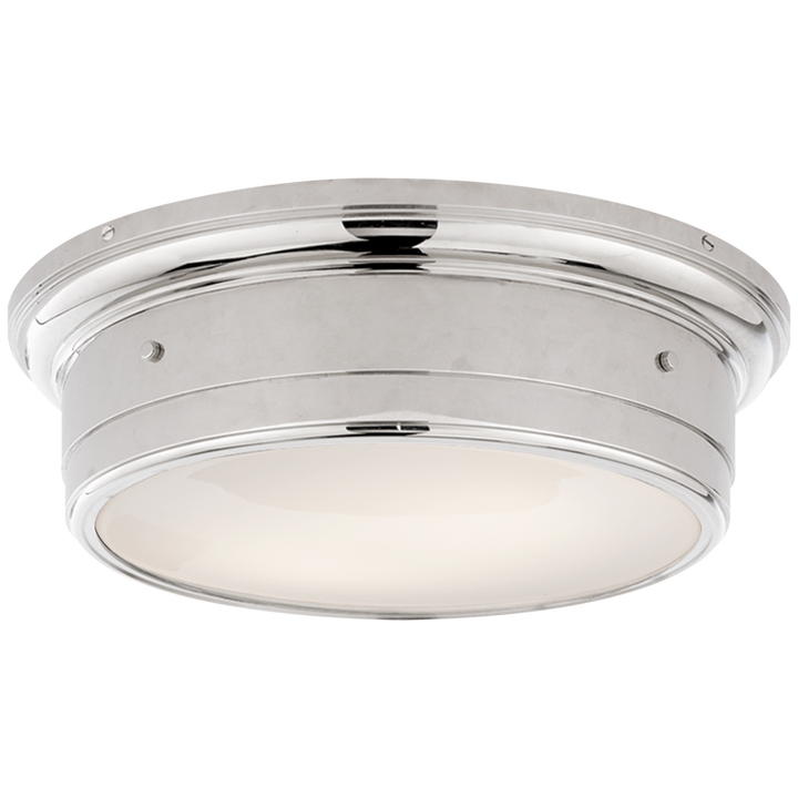 Sena Large Flush Mount-Visual Comfort-VISUAL-SS 4016PN-WG-Flush MountsPolished Nickel-White Glass-5-France and Son