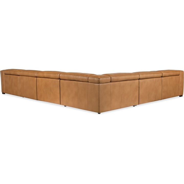 Sectionals: Recliners Fresco 6 Seat Sectional 3-Power Recline & Power Headrest - Brown