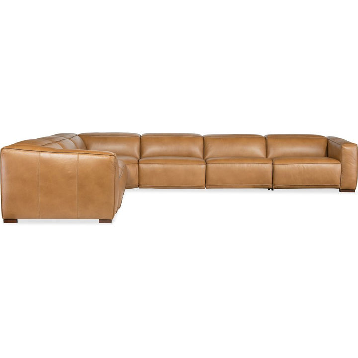 Fresco 6 Seat Sectional 3-Power Recline & Power Headrest - Brown