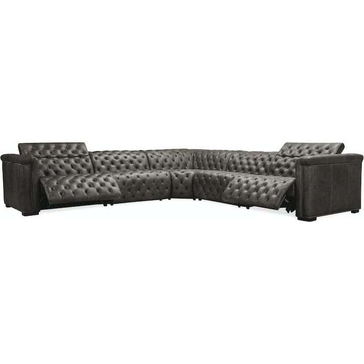 Savion Grandier 5-Piece Power HR Sectional w/2 Power Recline-Hooker-HOOKER-SS434-G5PS-096-SectionalsBellagio Gravel-6-France and Son