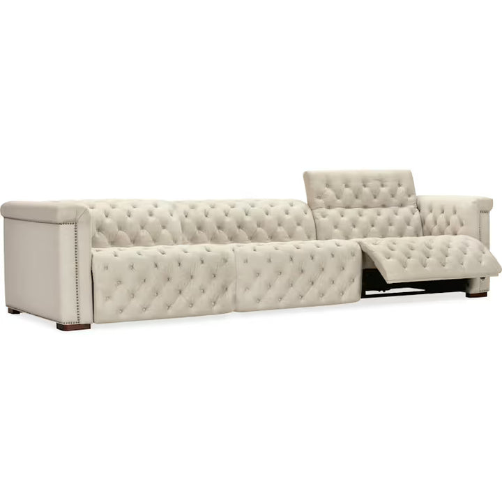 Savion Deux 3 Seat Sofa with Two Power Recliners and Three Power Headrests