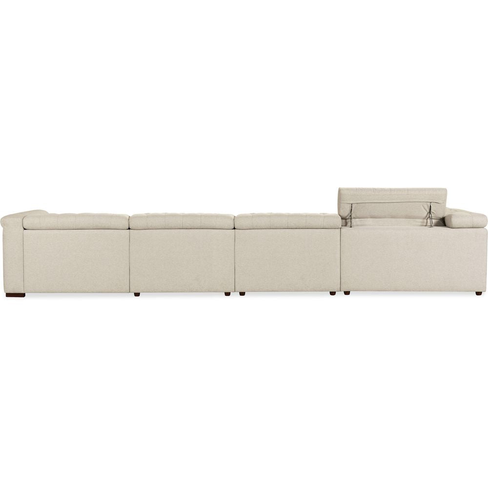 Savion Deux 6 Seat Sectional with Three Power Recliners and Seven Power Headrests - Beige