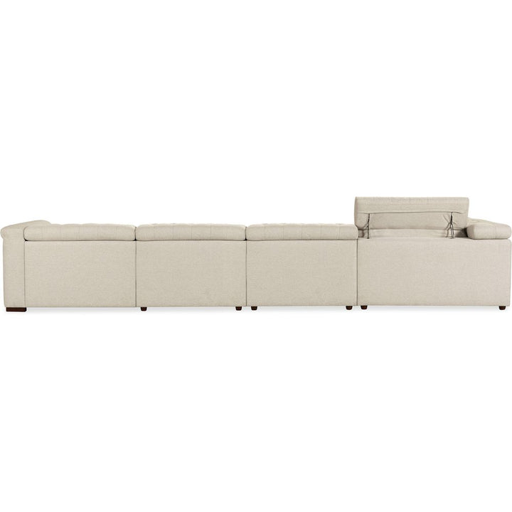Savion Deux 6 Seat Sectional with Three Power Recliners and Seven Power Headrests - Beige