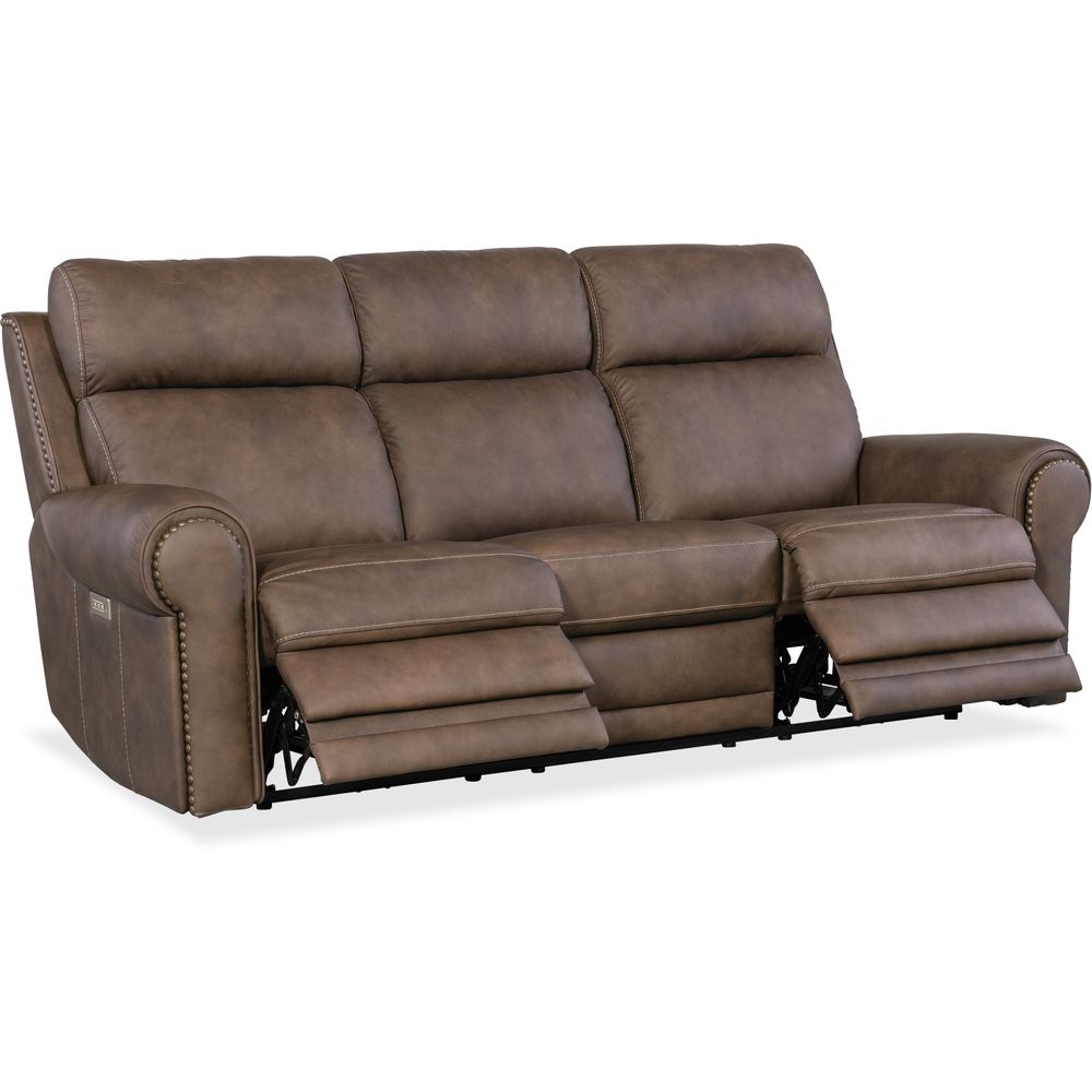 Sofas: Recliners Duncan Power Sofa with Power Headrest & Lumbar - Dark Brown